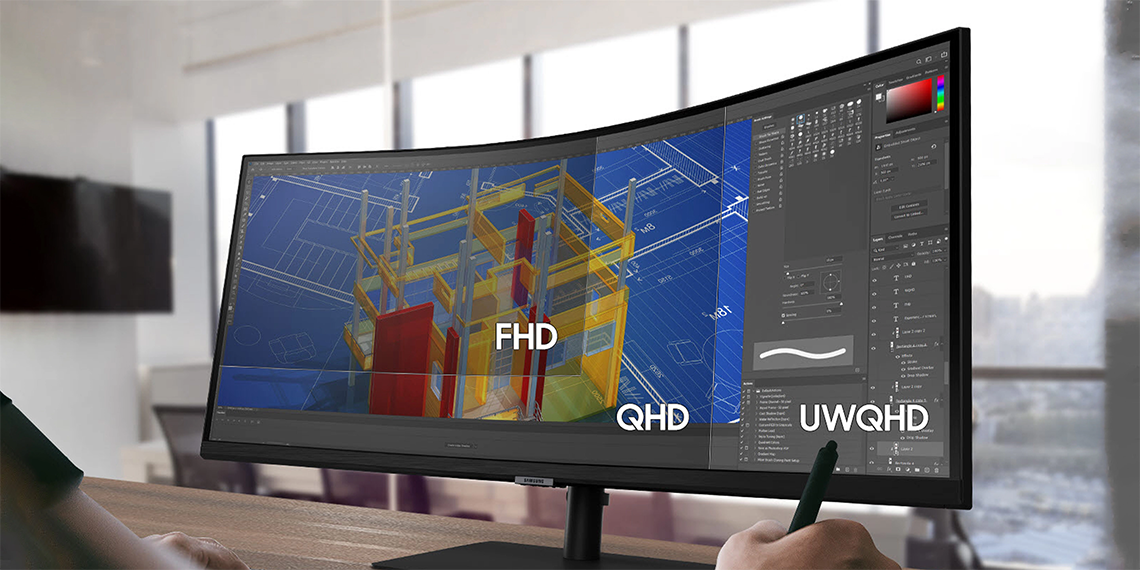 34 UltraWide™ Curved Monitor with WQHD HDR10 Display 100Hz Refresh Rate  and USB Type-C™